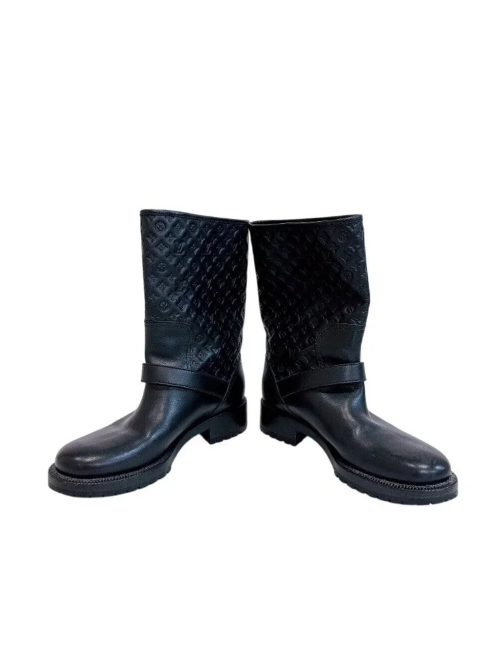 Louis Vuitton Monogram Leather Boots Black